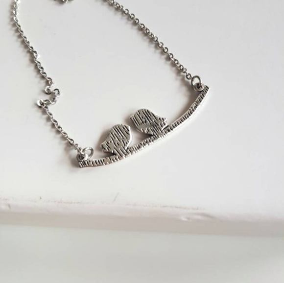Birds on Branch Silver Necklace - Picture 4 of 4